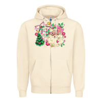 Sandshell pink santa and disco ball with christmas tree Zipper Hoodie - MaliasSmallBusiness