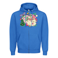 True Royal pink santa and disco ball with christmas tree Zipper Hoodie - MaliasSmallBusiness