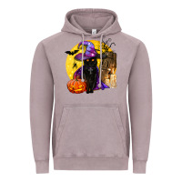 Vintage Zinc black witch cat coffin and moon Vintage Hoodie - BundleAndBundleShop
