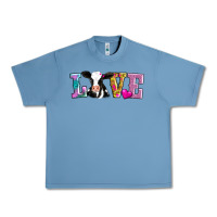 Pebble Blue love with cow Urban Heavy Tee - AdoDesignShop