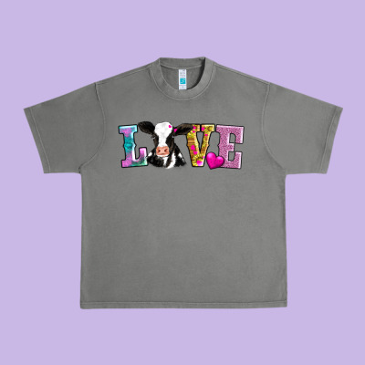 Love With Cow Urban Heavy Tee Designed By Adodesignshop