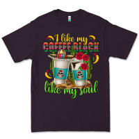 Plum I Like My Coffee Black Like My Soul Premium Tee - texasbilliewilder