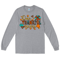 Heather Grey one thankful mimi Long Sleeve Tee - JahusDesignShop