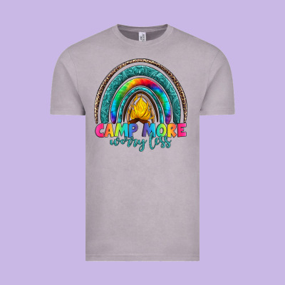 Camp More Worry Less Vintage Tee Designed By Artiststas