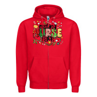 Red resting nurse face Zipper Hoodie - MaliasSmallBusiness