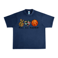 Navy peace love basketball Urban Heavy Tee - Artiststas