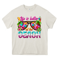 Cream life is better at the beach Heavy Core Tee - texasbilliewilder