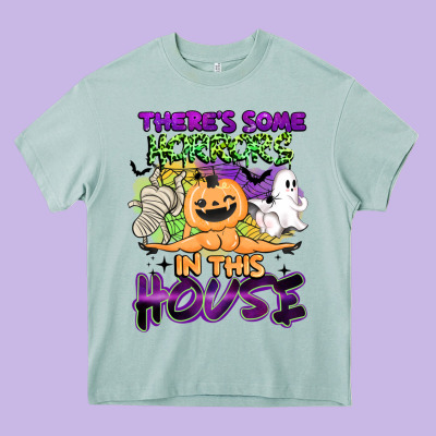 Theres Some Horrors In This House Heavy Core Tee Designed By Barkaloodesign