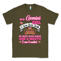 Army Green As A Gemini Girl I Was Born With My Heart On My Sleeve And A Mouth Classic Tee - Jasminsmagicworld