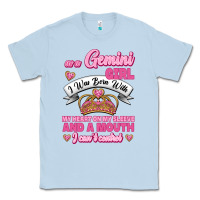 Dusty Blue As A Gemini Girl I Was Born With My Heart On My Sleeve And A Mouth Classic Tee - Jasminsmagicworld