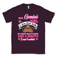 Plum As A Gemini Girl I Was Born With My Heart On My Sleeve And A Mouth Classic Tee - Jasminsmagicworld