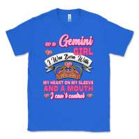 True Royal As A Gemini Girl I Was Born With My Heart On My Sleeve And A Mouth Classic Tee - Jasminsmagicworld
