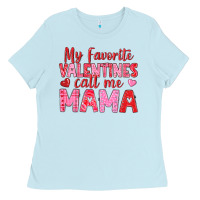 My Favorite Valentines Call Me Mama Ladies Tee | Teevron