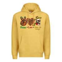 Antique Gold Peace Love Cinco De Mayo Premium Hoodie - texasbilliewilder