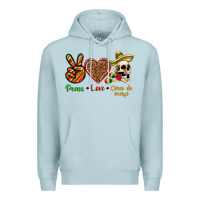 Blue Mist Peace Love Cinco De Mayo Premium Hoodie - texasbilliewilder