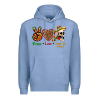Colony Blue Peace Love Cinco De Mayo Premium Hoodie - texasbilliewilder