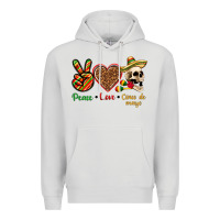 Dove Grey Peace Love Cinco De Mayo Premium Hoodie - texasbilliewilder
