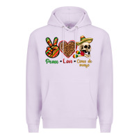 Lilac Peace Love Cinco De Mayo Premium Hoodie - texasbilliewilder
