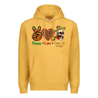 Mustard Peace Love Cinco De Mayo Premium Hoodie - texasbilliewilder