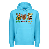Ocean Blue Peace Love Cinco De Mayo Premium Hoodie - texasbilliewilder