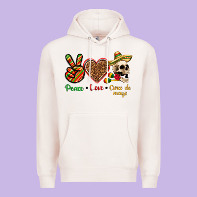 Peace Love Cinco De Mayo Premium Hoodie Designed By Texasbilliewilder