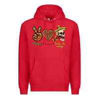 Red Peace Love Cinco De Mayo Premium Hoodie - texasbilliewilder