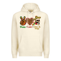 Sandshell Peace Love Cinco De Mayo Premium Hoodie - texasbilliewilder