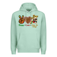 Seafoam Peace Love Cinco De Mayo Premium Hoodie - texasbilliewilder