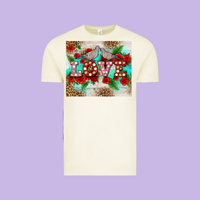 Love Birds And Love With Ross Vintage Tee Designed By Adodesignshop