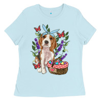 Baby Blue Easter Beagle Ladies Tee - RanaPortraitStore