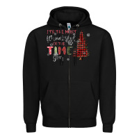 Black its the most wonderful time of the year Zipper Hoodie - MaliasSmallBusiness