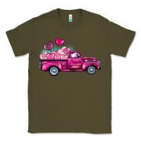 Army Green valentine's day pink truck Classic Tee - BarkalooDesign