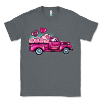 Charcoal Heather valentine's day pink truck Classic Tee - BarkalooDesign