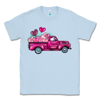 Dusty Blue valentine's day pink truck Classic Tee - BarkalooDesign