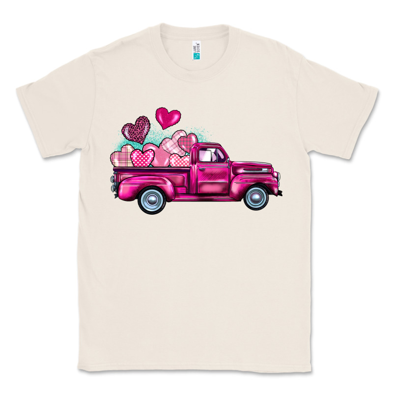 Valentine's Day Pink Truck Classic Tee by BarkalooDesign | Teevron