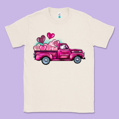 Valentine's Day Pink Truck Classic Tee Designed By Barkaloodesign