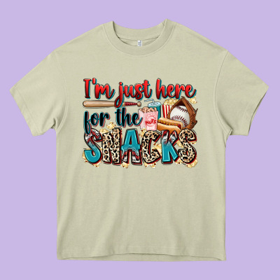 I'm Just Here For The Snacks Heavy Core Tee Designed By Zillion Design Studio