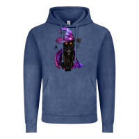 Vintage Denim black witch cat Vintage Hoodie - BundleAndBundleShop