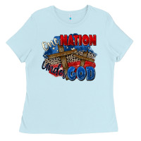 Baby Blue one nation under god Ladies Tee - Zillion Design Studio