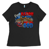 Black one nation under god Ladies Tee - Zillion Design Studio