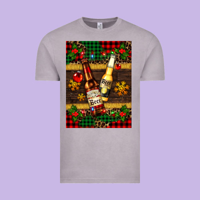 Snow And Beer Bottles Vintage Tee Designed By Adodesignshop