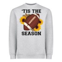 Heather Grey tis the season football sunflower Heavyweight Sweatshirt - AdoDesignShop