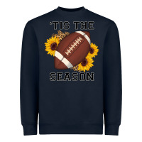 Navy tis the season football sunflower Heavyweight Sweatshirt - AdoDesignShop