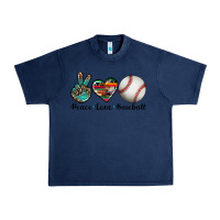 Navy peace love baseball Urban Heavy Tee - Artiststas