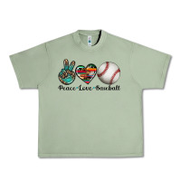 Oil Green peace love baseball Urban Heavy Tee - Artiststas