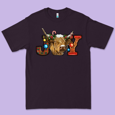 Christmas Joy Cow Premium Tee Designed By Ranaportraitstore