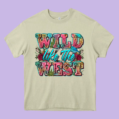 Wild Like The West Heavy Core Tee Designed By Zillion Design Studio