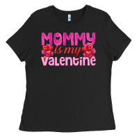 Black mommy is valentine Ladies Tee - texasbilliewilder