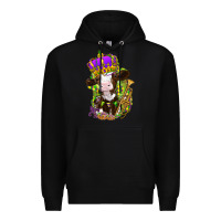 Black Mardi Gras cow Premium Hoodie - NancyCooperArtShop