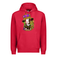 Cardinal Mardi Gras cow Premium Hoodie - NancyCooperArtShop
